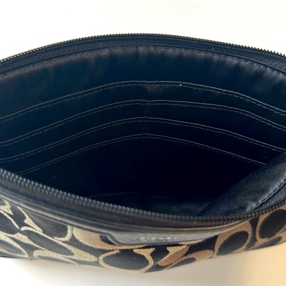 Coach big wristlet/bag black/gray monogram wallet - Picture 8 of 14